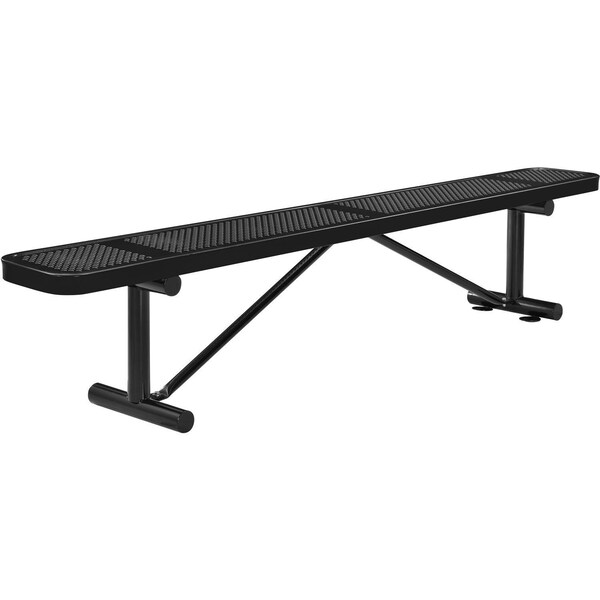 Global Industrial 96 Perforated Metal Outdoor Flat Bench, Black 262076BK - main